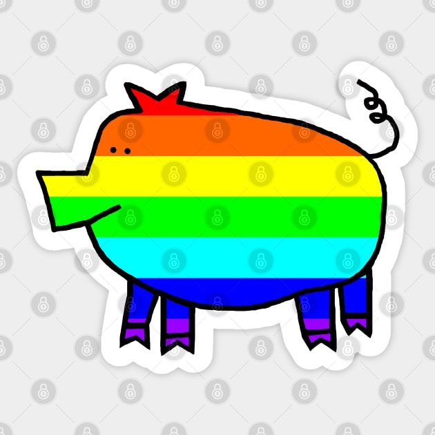 Rainbow Pig Sticker by ellenhenryart